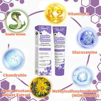 ⭐Seurico™ Snake Venom Joint Therapy Pain Relief Gel (Irish Snake Venom Extract - Specializes in Orthopedic Diseases and Arthritic Pain)